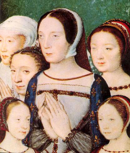 Rainha Claude da França em retrato com suas filhas.