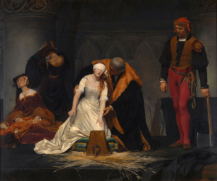 Execução de Jane Grey - Por Paul De la Roche 1834.