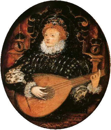 Elizabeth I tocando alaúde.