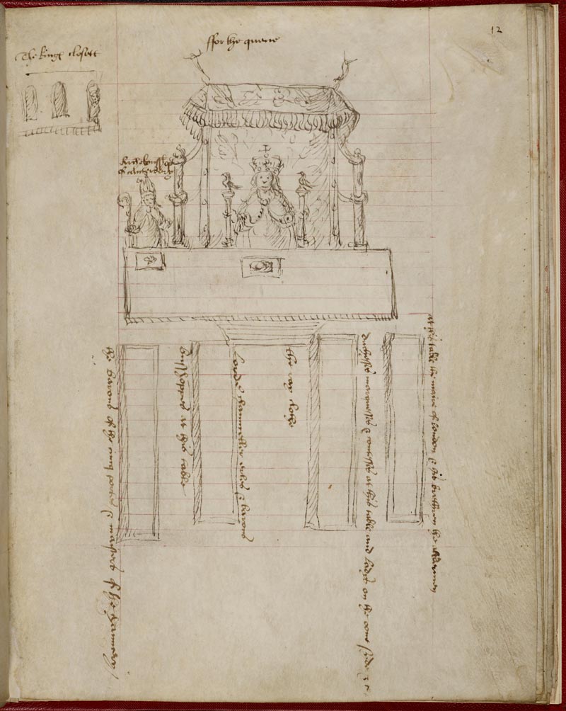 Plano de assentos para o banquete de coroação para Anne Boleyn em 1533.