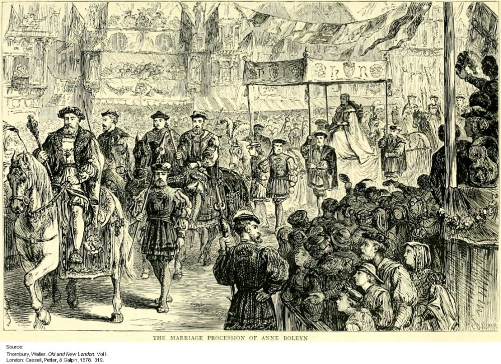 Procissão de coroação de Ana Bolena.