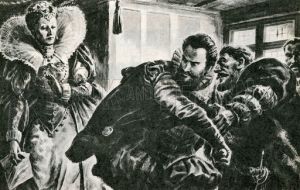 Queen Elizabeth I rebukes the Earl of Essex